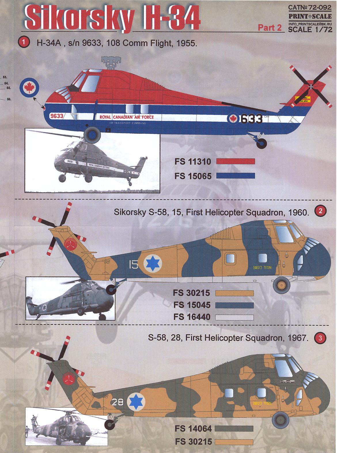 Print Scale Decals 1/72 SIKORSKY H34 Helicopter Part 2 eBay